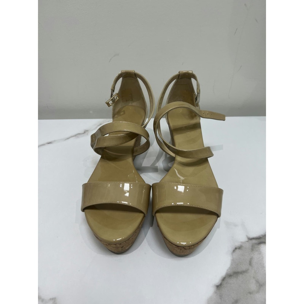 Jimmy Choo Beige Patent Leather Strappy Sandals Size 40